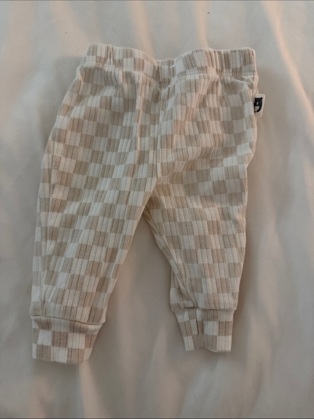 Neutral Checkered Baby Bottoms